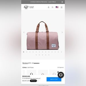 Hershel bag ash rose